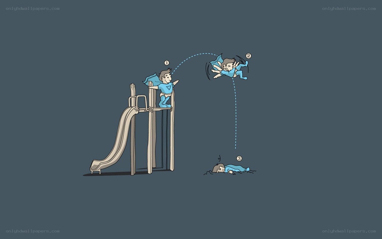 child falling from slide