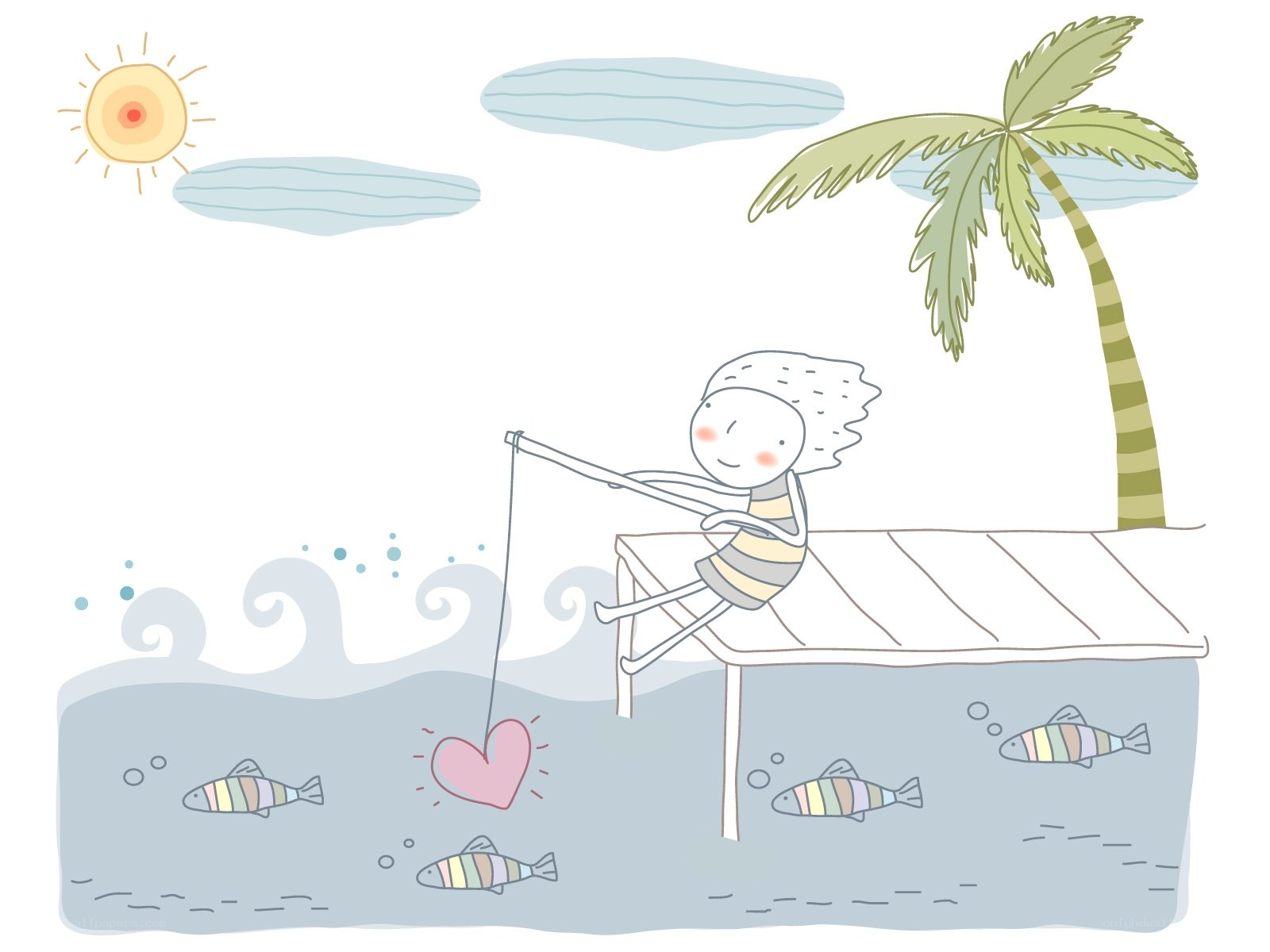 child fishing on a dock