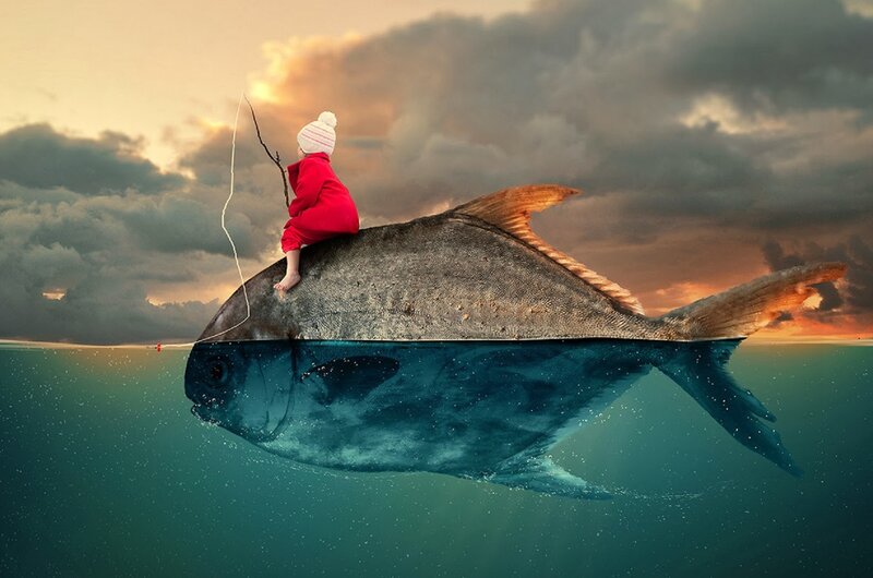 Child Fishing on Fish