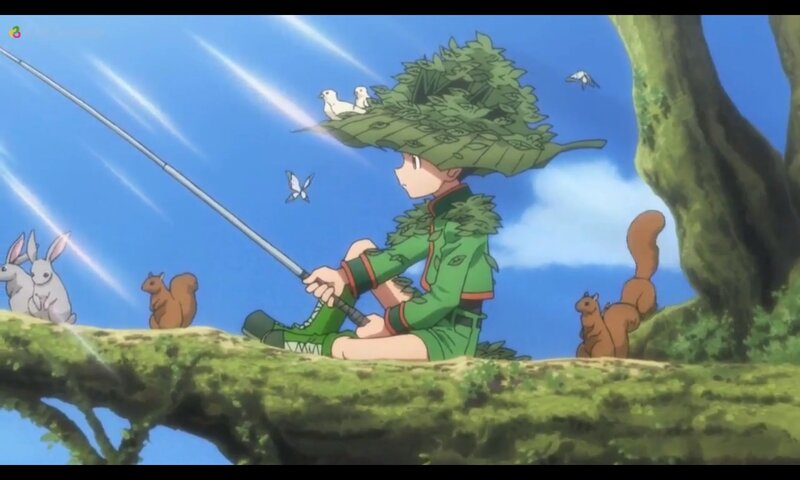 Child Fishing on Tree Branch