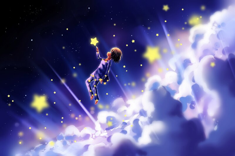 Child Floating in Space