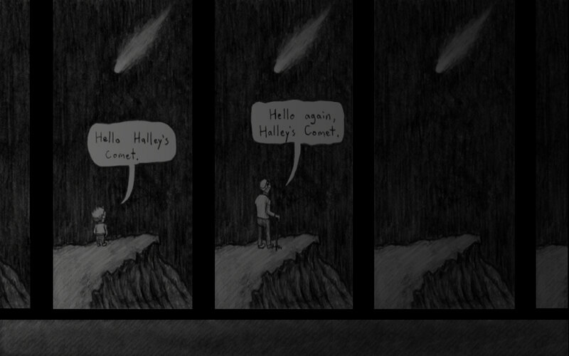 Child greets a comet