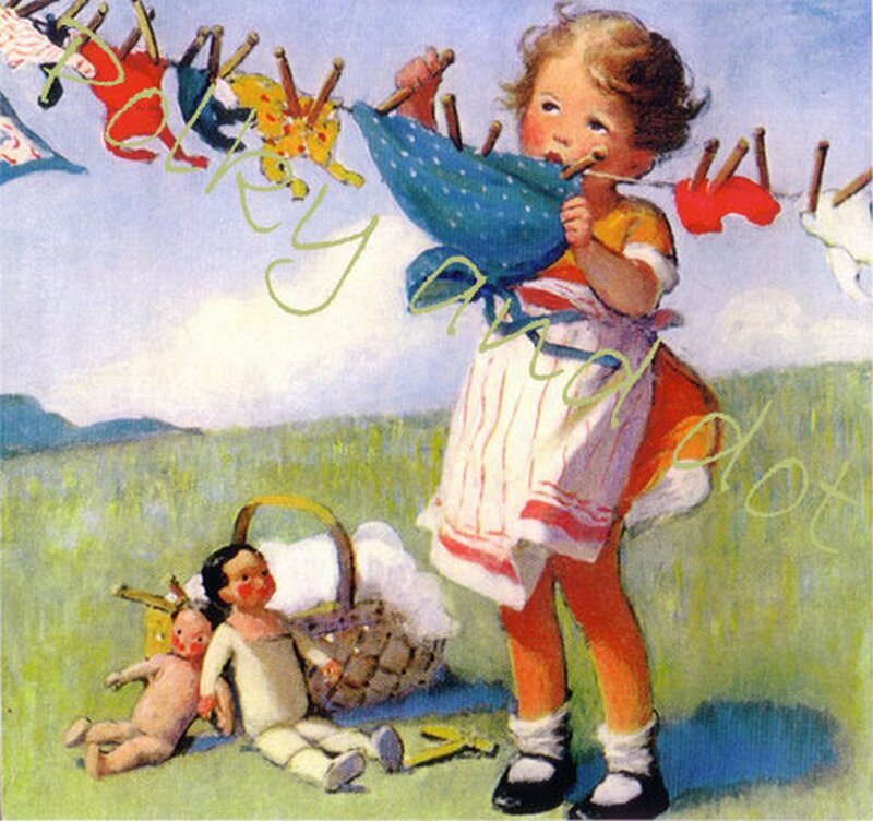 Child Hanging Laundry