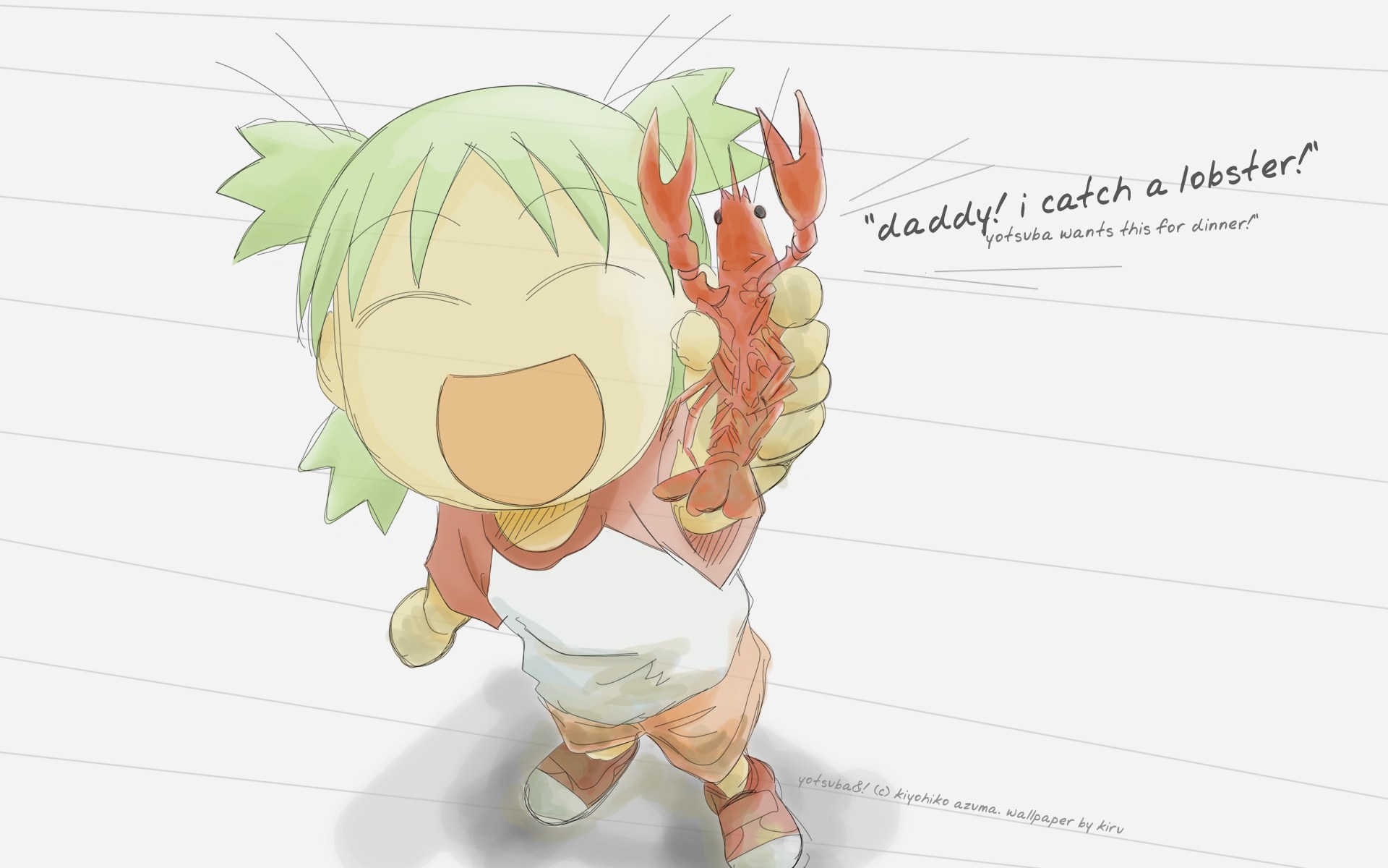 child holding a lobster