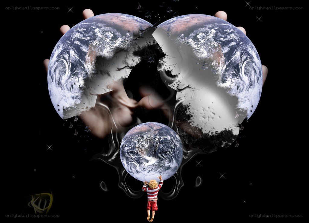 Child holding a planet