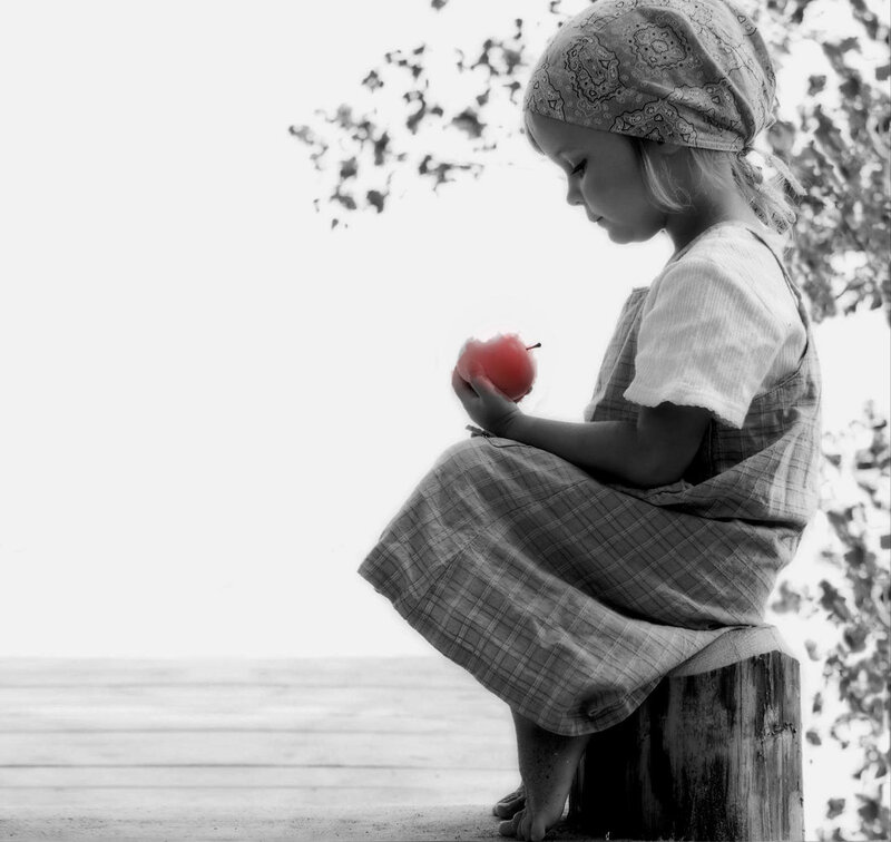 Child Holding Apple