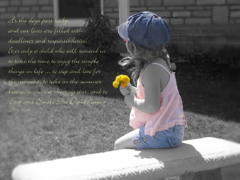Child Holding Dandelions