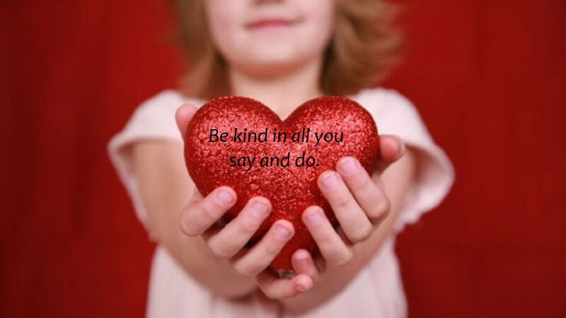 Child Holding Heart — Red