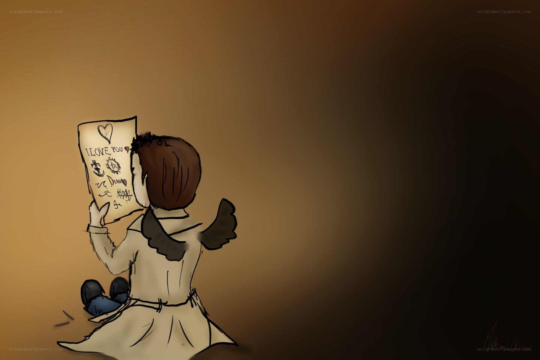 child holding love letter