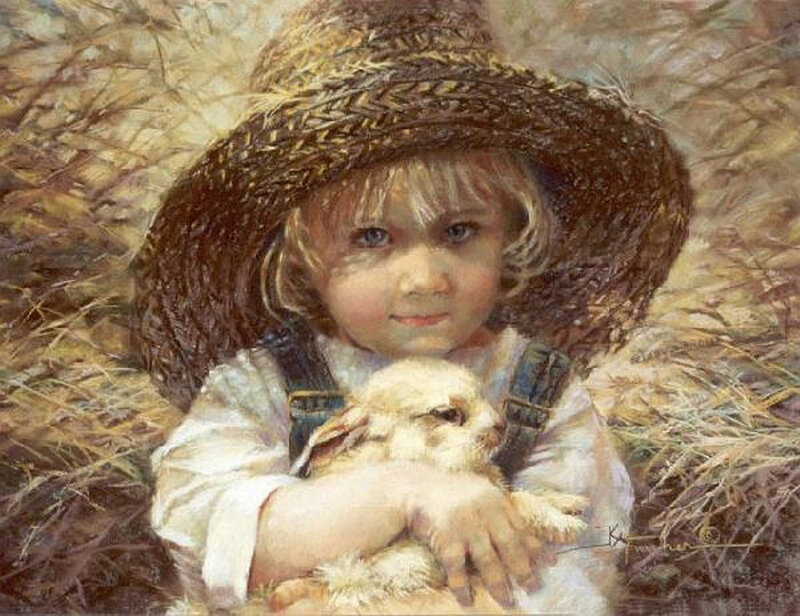 Child Holding Rabbit