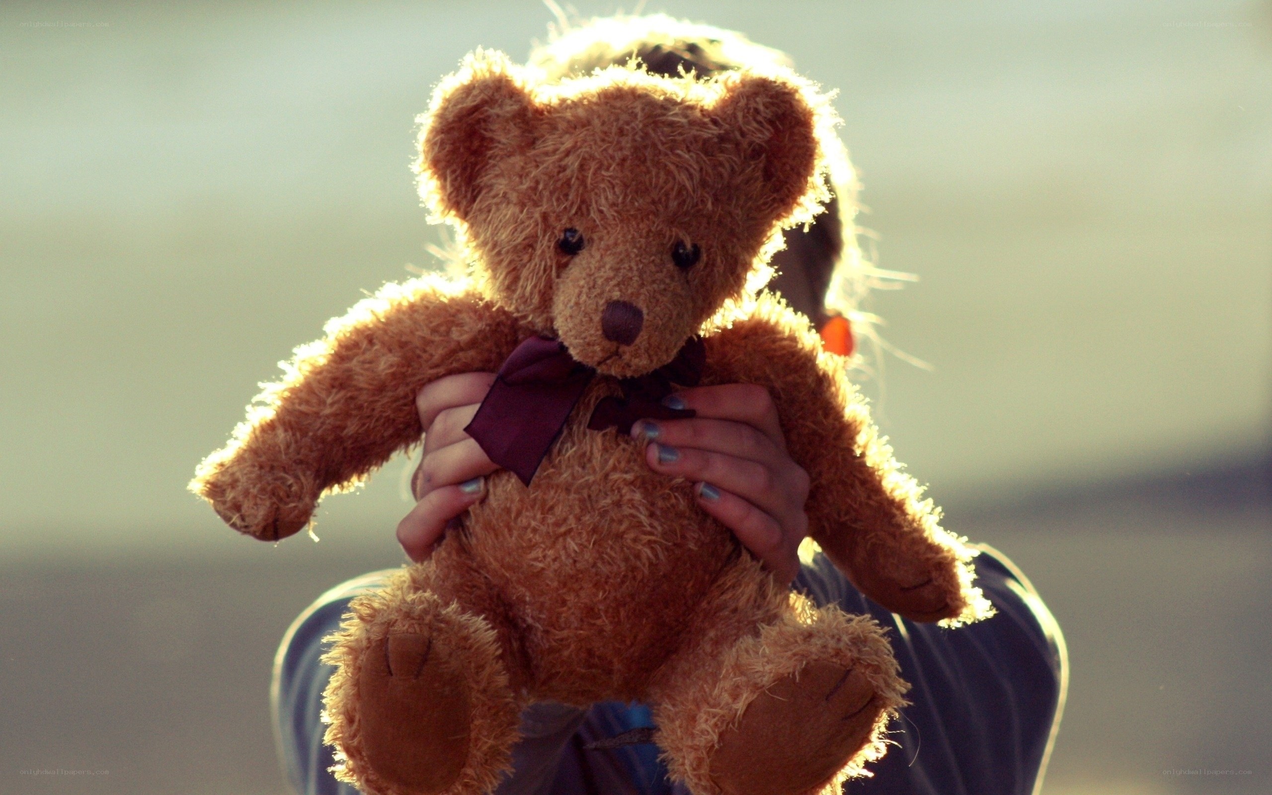 child holding teddy bear