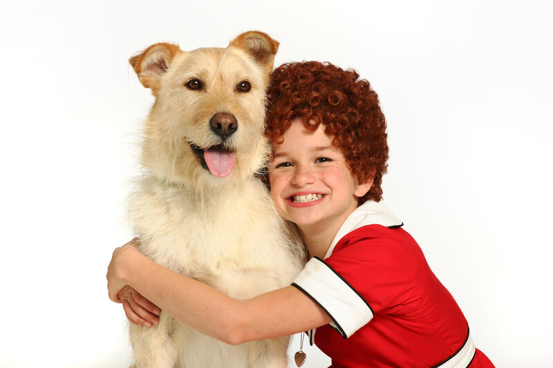 child hugging a dog