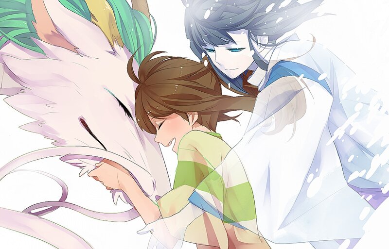 Child Hugging a Dragon — White