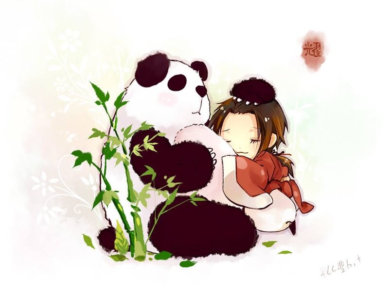 child hugging a panda
