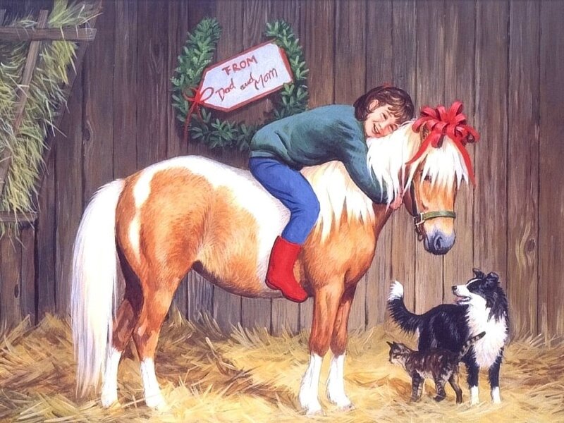 Child Hugging Pony