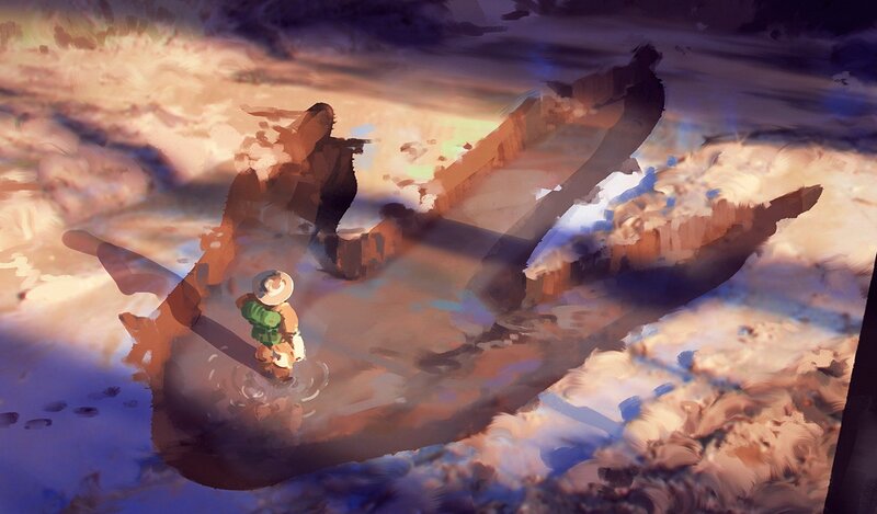 Child in a Boat — Brown