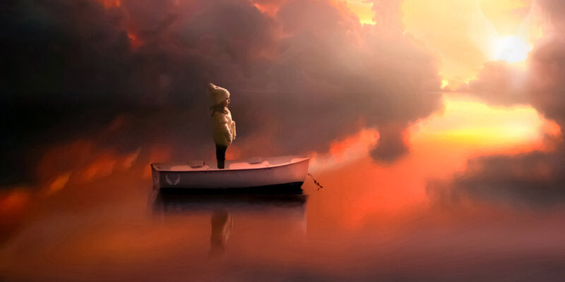 Child in a Boat — Orange