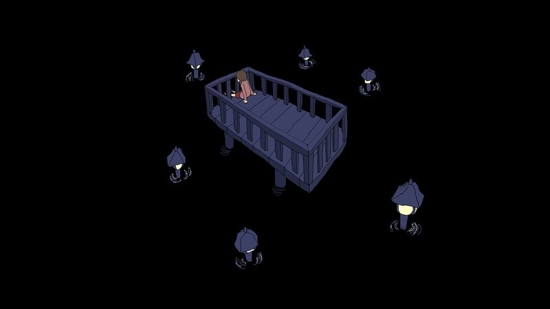 child in a dark enclosure