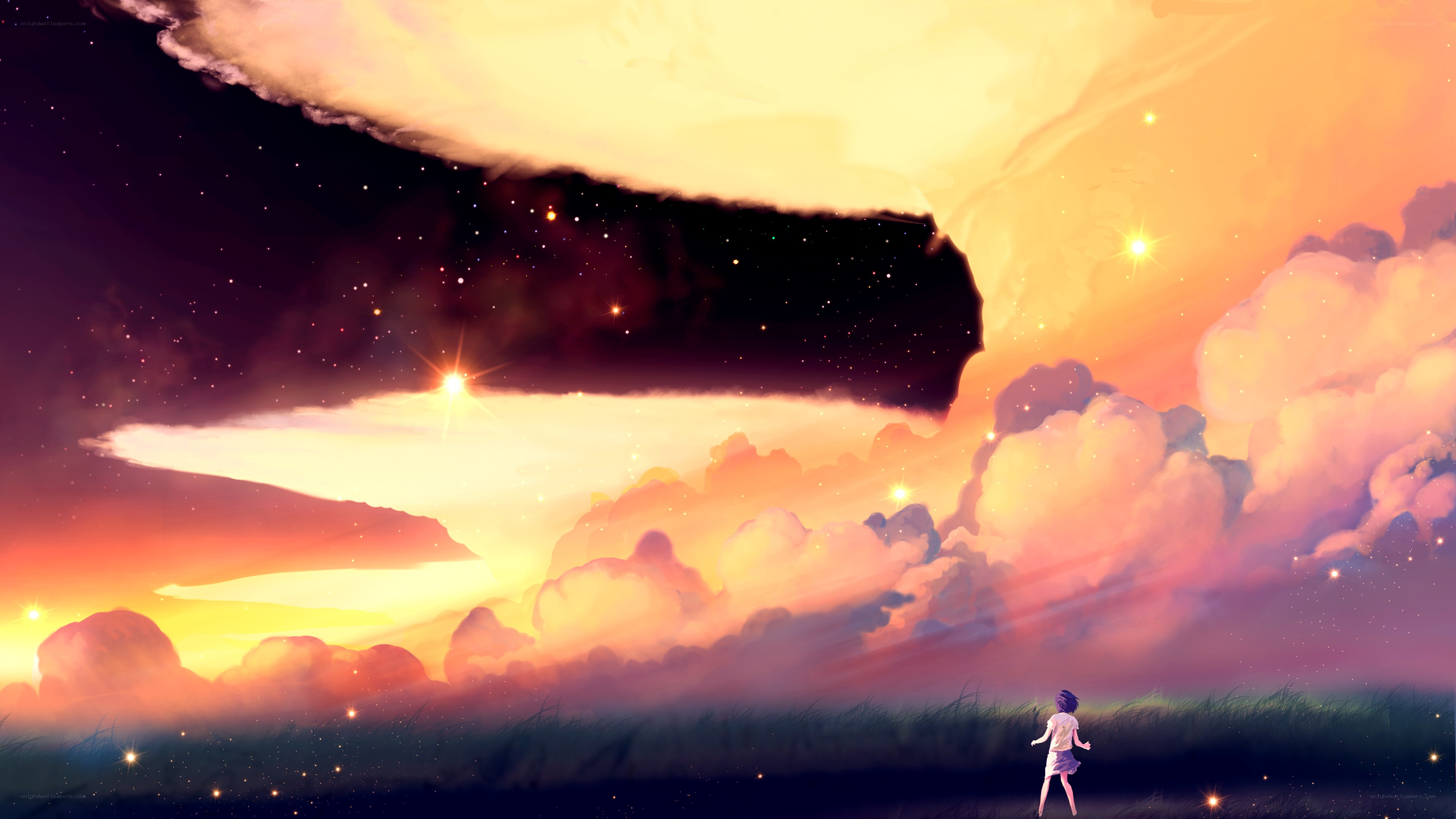 Child in a dreamy sky