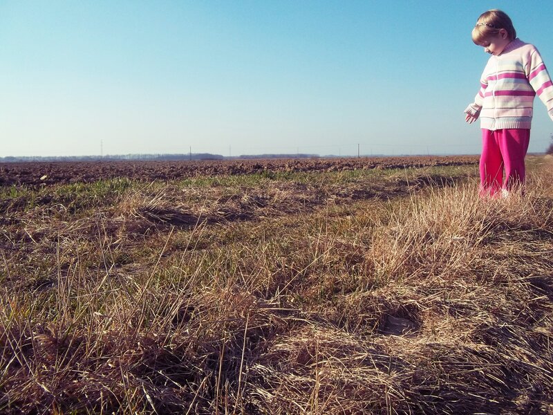 Child in a field