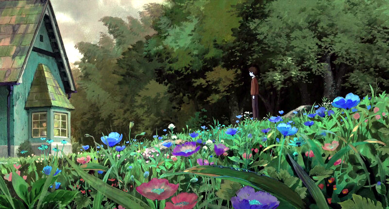 Child in a Flower Field — Green