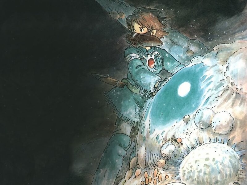 Child in a gas mask on alien planet