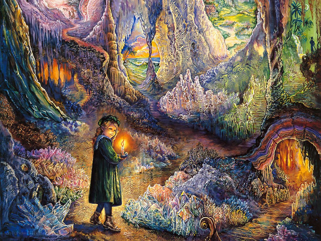 child in a magical cave