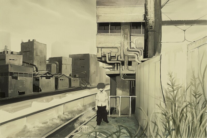 child in a post-apocalyptic city