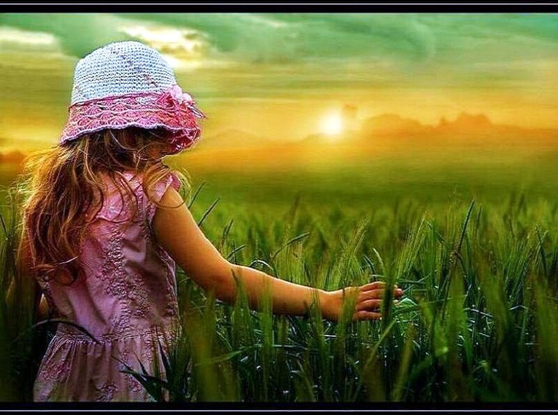child in a wheat field