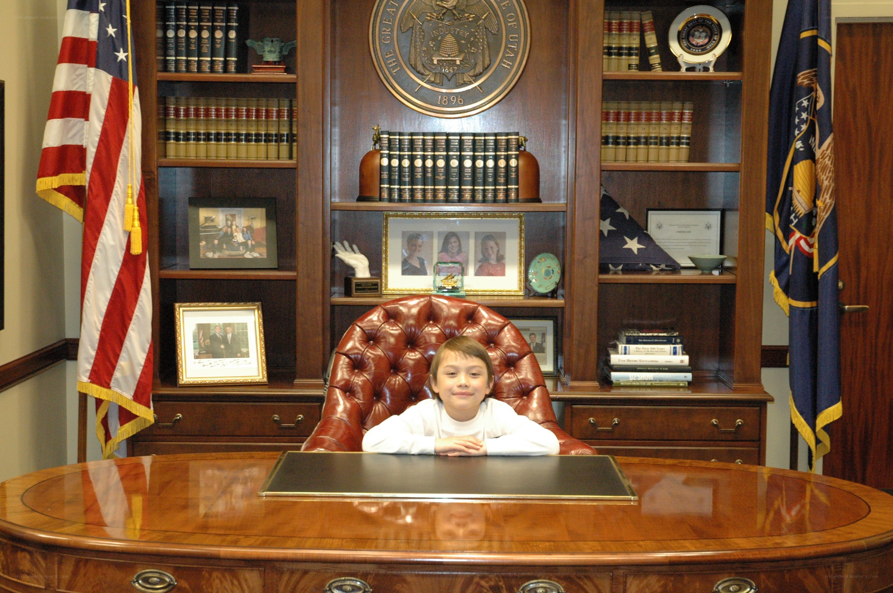 child in an office
