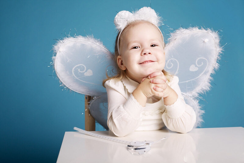 Child in Angel Costume — Blue, Innocent