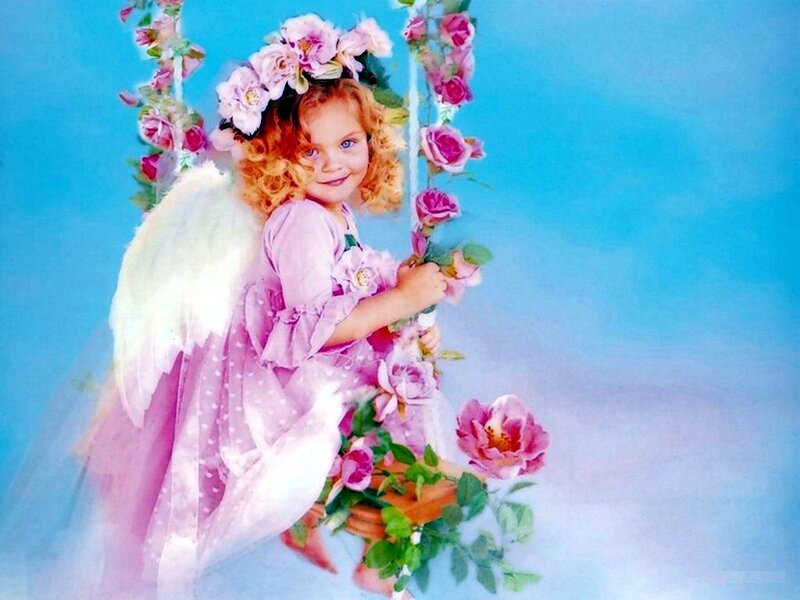 Child in Angel Costume — Blue