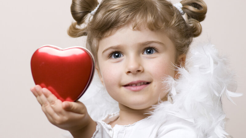 Child in Angel Costume — White, Innocent, Photograph, Heart