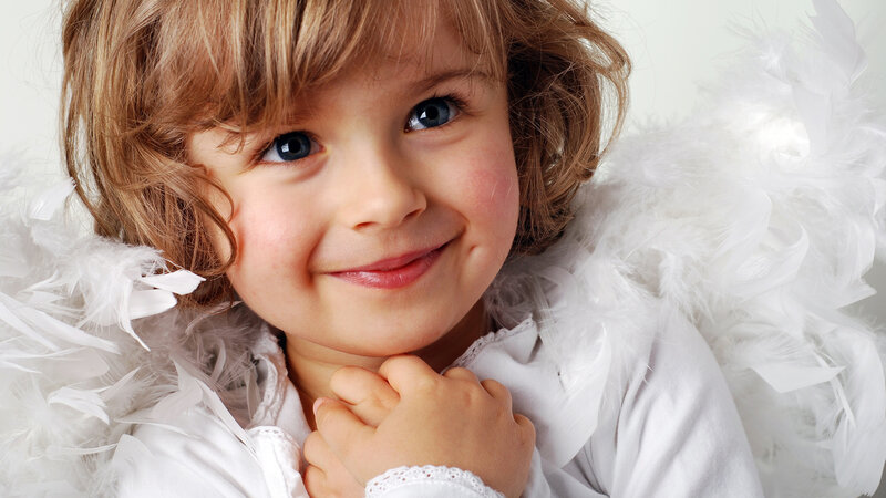 Child in Angel Costume — White, Innocent