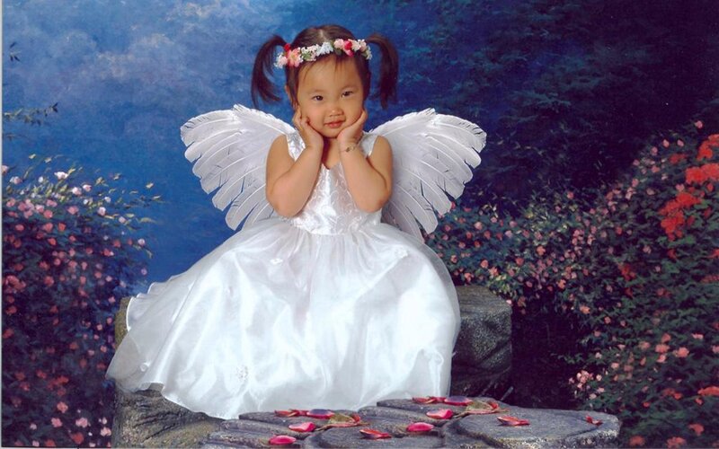 Child in Angel Costume — White