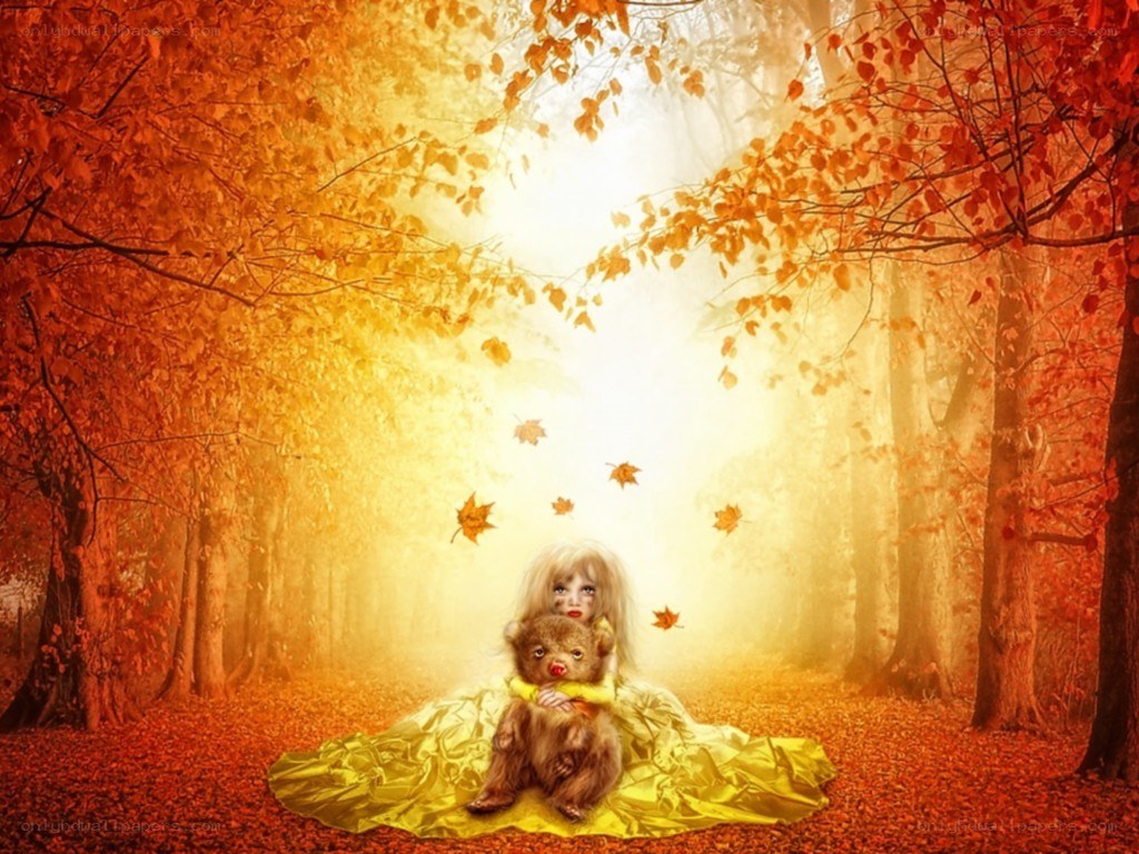 child in autumn forest