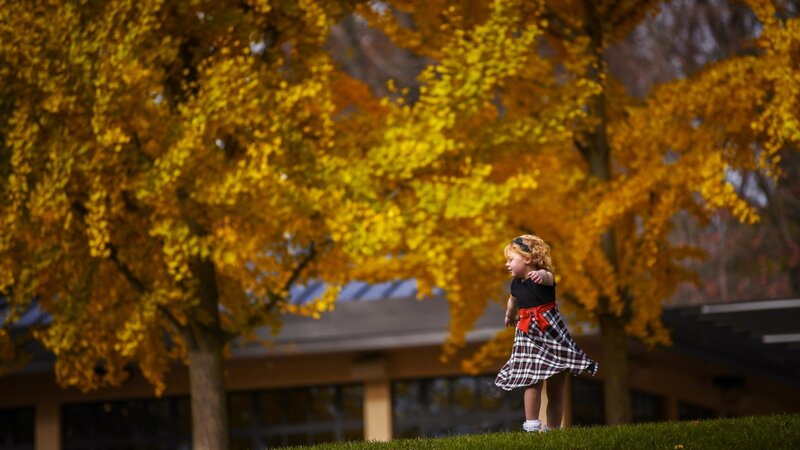 Child in autumn park