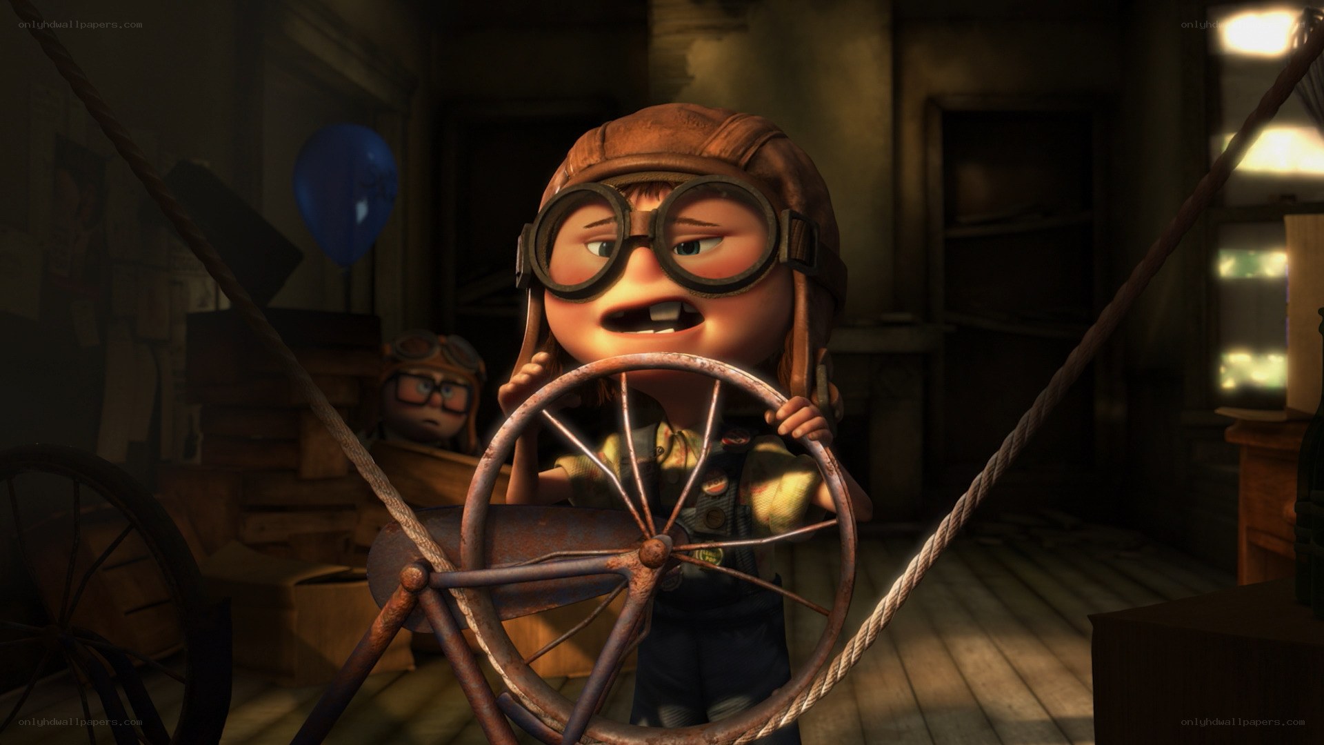 child in aviator gear