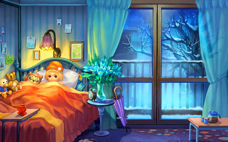 Child in Bed at Night