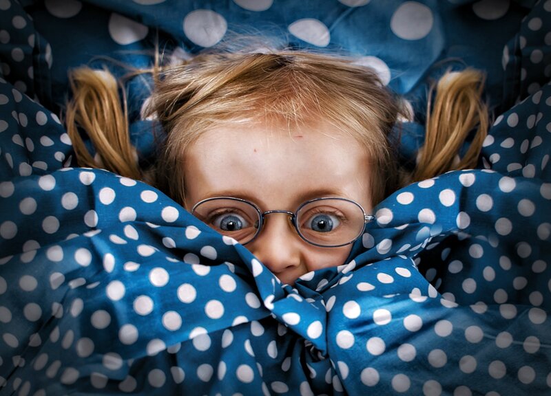 Child in Bed — Blue