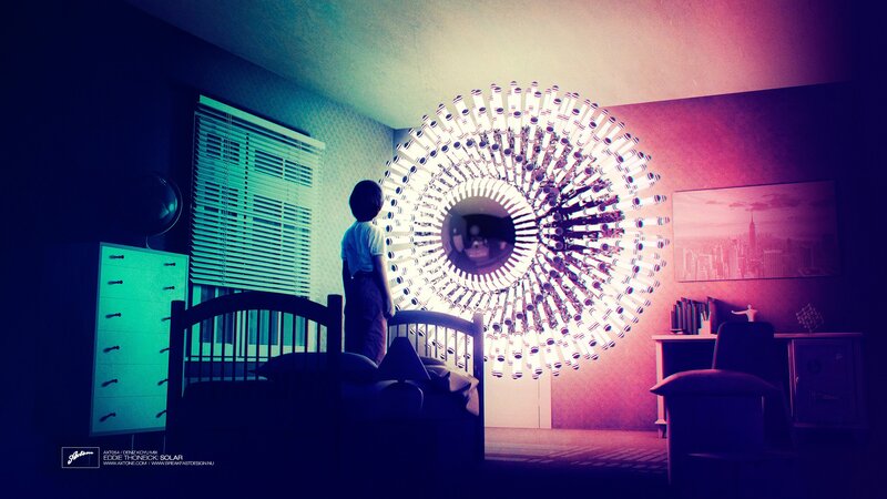 Child in Bedroom — Purple