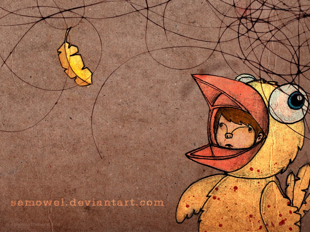 child in bird costume