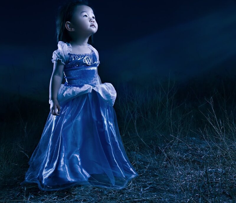 Child in Blue Dress — Dramatic
