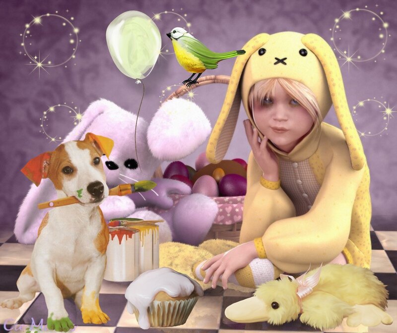 Child in Bunny Costume — Purple