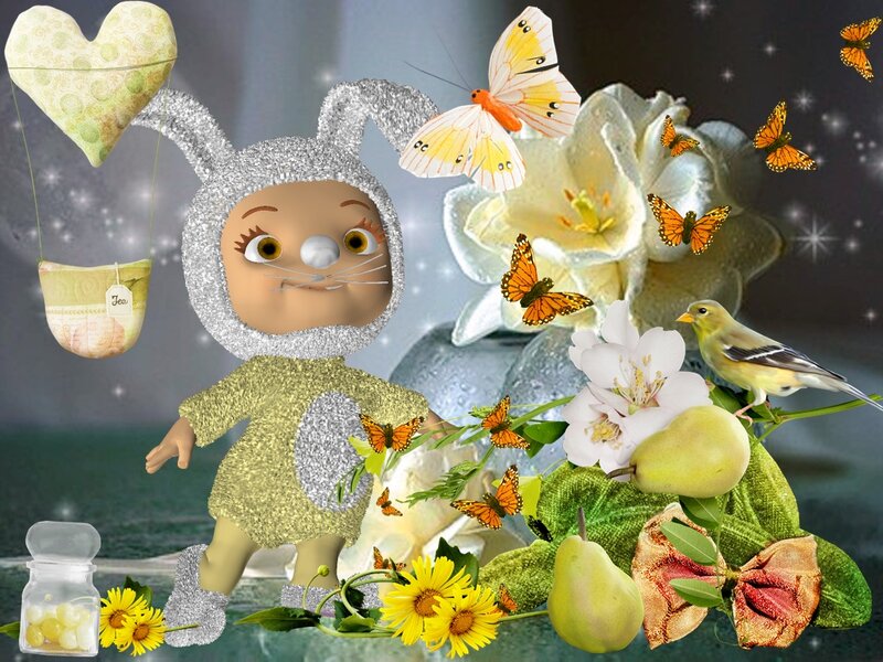 Child in Bunny Costume — White