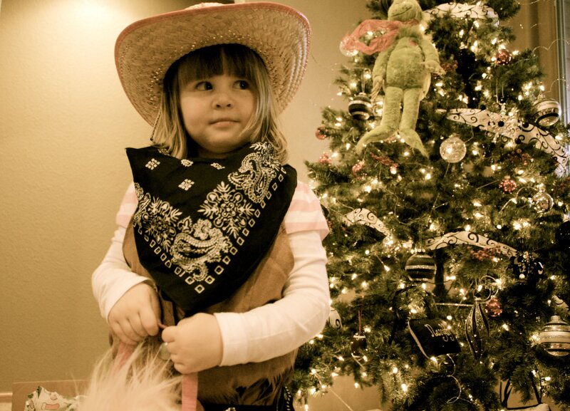 Child in Cowboy Outfit — Green