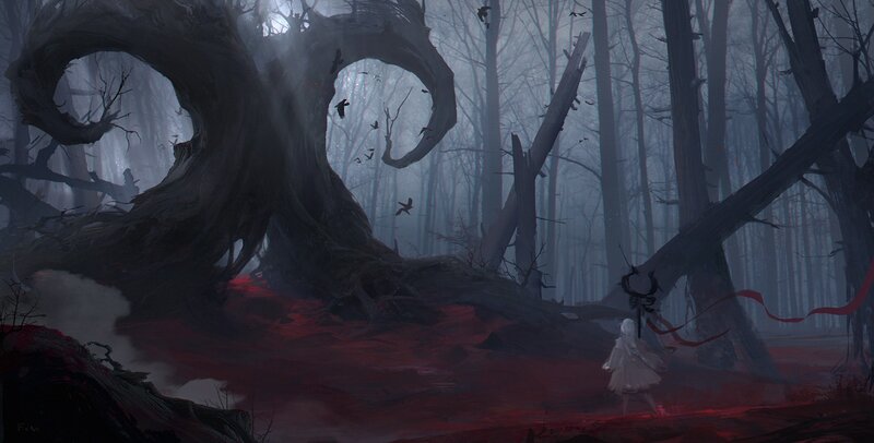 Child in Dark Forest — Gray