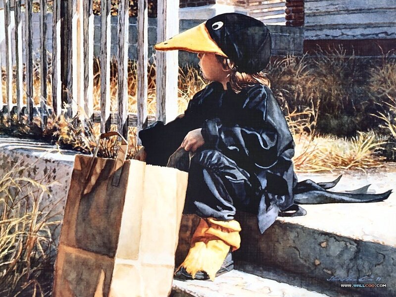 child in duck costume