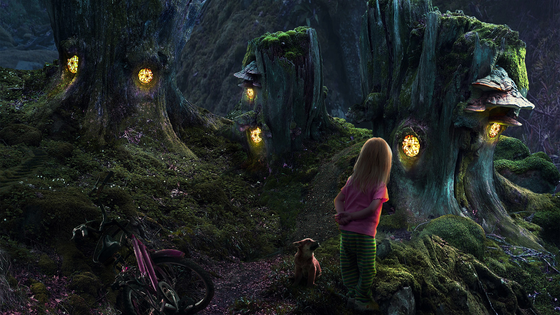 child in enchanted forest