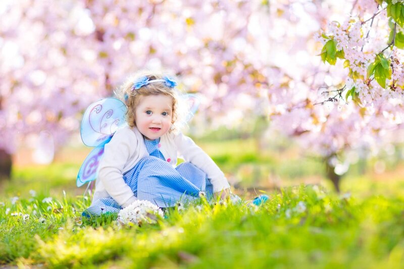 Child in Fairy Costume — Green, Serene, Spring, Photograph